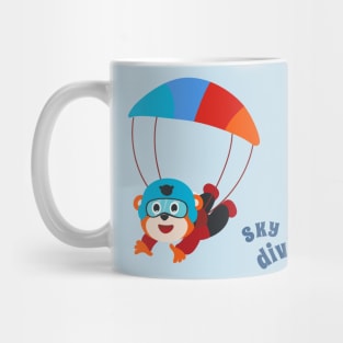 Vector illustration of a cute skydiver. Mug